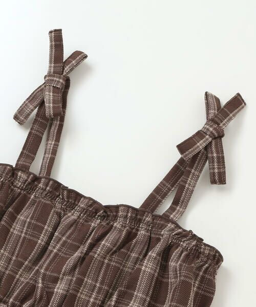 SLAP SLIP / スラップ スリップ セットアップ | 【お揃い】チェックティアードキャミソール+フロントプリント長袖カットソー2点セット(90~130cm) | 詳細14