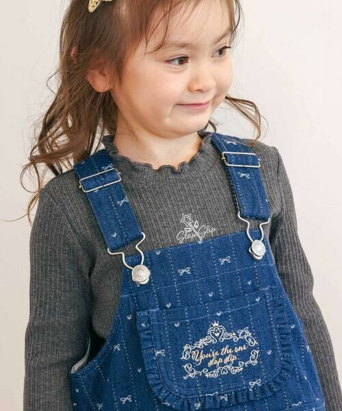 SLAP SLIP / スラップ スリップ ミニ・ひざ丈スカート | デニムツイル総柄ジャンパースカート(80~130cm) | 詳細8