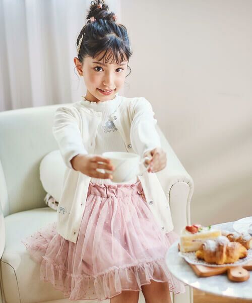 SLAP SLIP / スラップ スリップ カーディガン・ボレロ | ジュエル風ボタン縁スカラップニットカーディガン(90~130cm) | 詳細2