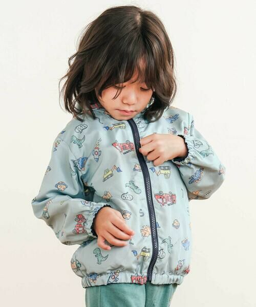 SLAP SLIP / スラップ スリップ テーラードジャケット | 肩切り替え無地総柄リバーシブルタフタジャケット(80~130cm) | 詳細8