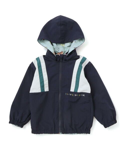 SLAP SLIP / スラップ スリップ テーラードジャケット | 肩切り替え無地総柄リバーシブルタフタジャケット(80~130cm) | 詳細2