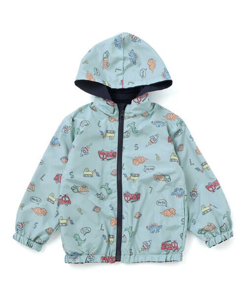 SLAP SLIP / スラップ スリップ テーラードジャケット | 肩切り替え無地総柄リバーシブルタフタジャケット(80~130cm) | 詳細4