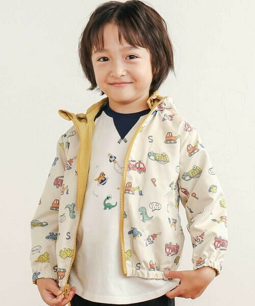 SLAP SLIP / スラップ スリップ テーラードジャケット | 肩切り替え無地総柄リバーシブルタフタジャケット(80~130cm) | 詳細28