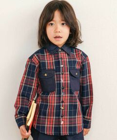 SLAP SLIP / スラップ スリップ シャツ・ブラウス | 【お揃い】ツイル胸ポケットチェックシャツ(80~130cm)