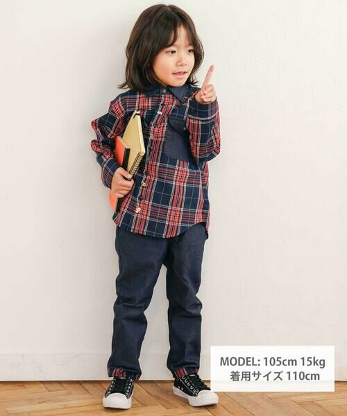 SLAP SLIP / スラップ スリップ シャツ・ブラウス | 【お揃い】ツイル胸ポケットチェックシャツ(80~130cm) | 詳細1