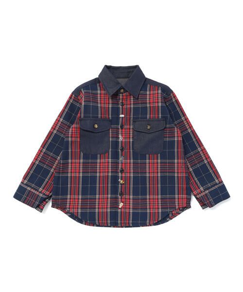 SLAP SLIP / スラップ スリップ シャツ・ブラウス | 【お揃い】ツイル胸ポケットチェックシャツ(80~130cm) | 詳細4