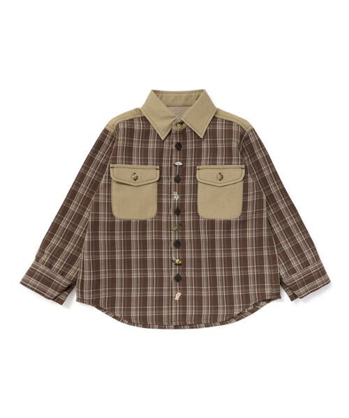 SLAP SLIP / スラップ スリップ シャツ・ブラウス | 【お揃い】ツイル胸ポケットチェックシャツ(80~130cm) | 詳細16