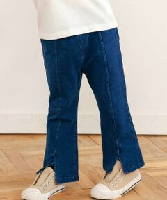 SLAP SLIP / スラップ スリップ チノ・ワークパンツ | 後ろポケットリボンフレアシルエット9分丈デニムパンツ(80~130cm)