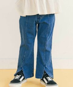 SLAP SLIP / スラップ スリップ チノ・ワークパンツ | 後ろポケットリボンフレアシルエット9分丈デニムパンツ(80~130cm)