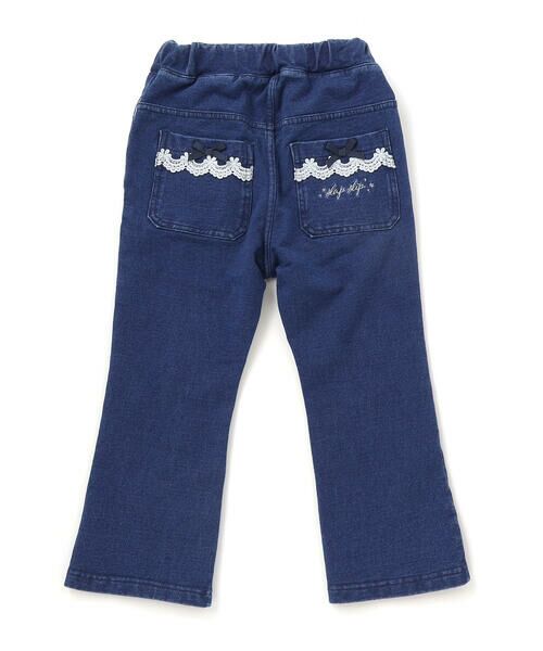 SLAP SLIP / スラップ スリップ チノ・ワークパンツ | 後ろポケットリボンフレアシルエット9分丈デニムパンツ(80~130cm) | 詳細7