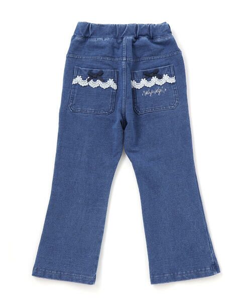 SLAP SLIP / スラップ スリップ チノ・ワークパンツ | 後ろポケットリボンフレアシルエット9分丈デニムパンツ(80~130cm) | 詳細12