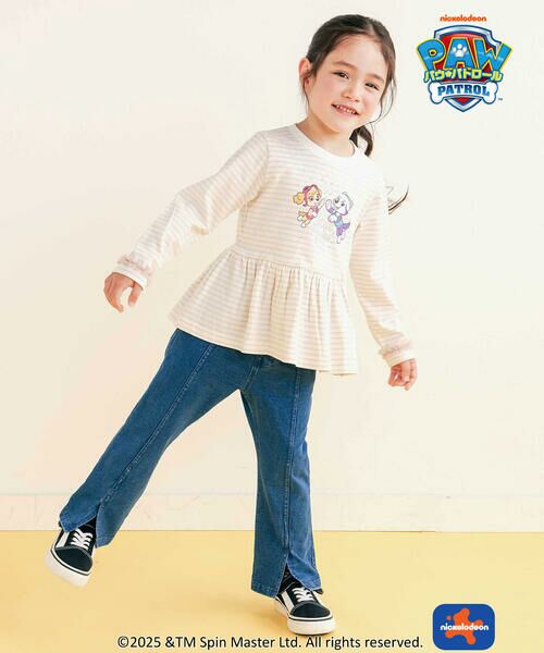 SLAP SLIP / スラップ スリップ チノ・ワークパンツ | 後ろポケットリボンフレアシルエット9分丈デニムパンツ(80~130cm) | 詳細8