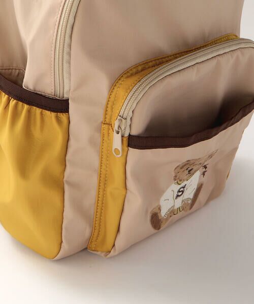 SLAP SLIP / スラップ スリップ バッグ | アニマルクマ刺しゅうポケット背面メッシュバイカラーリュック(M~L) | 詳細12