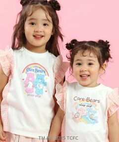 SLAP SLIP / スラップ スリップ Tシャツ | 【ケアベア×SLAP SLIP】イラストプリントサイド切り替え袖フリルTシャツ(80~130cm)
