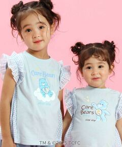 SLAP SLIP / スラップ スリップ Tシャツ | 【ケアベア×SLAP SLIP】イラストプリントサイド切り替え袖フリルTシャツ(80~130cm)