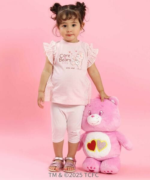 SLAP SLIP / スラップ スリップ Tシャツ | 【ケアベア×SLAP SLIP】イラストプリントサイド切り替え袖フリルTシャツ(80~130cm) | 詳細12