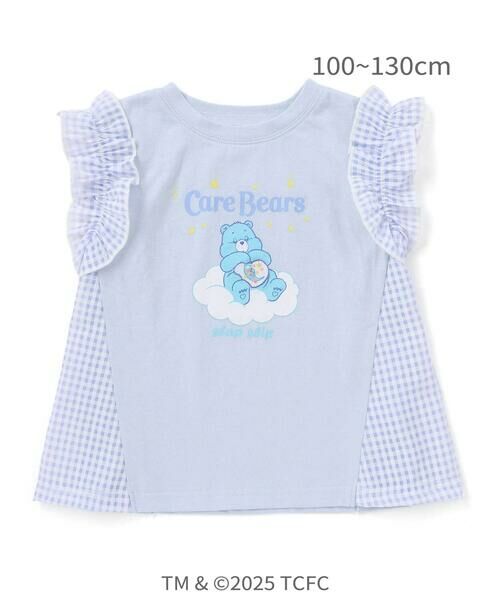 SLAP SLIP / スラップ スリップ Tシャツ | 【ケアベア×SLAP SLIP】イラストプリントサイド切り替え袖フリルTシャツ(80~130cm) | 詳細16