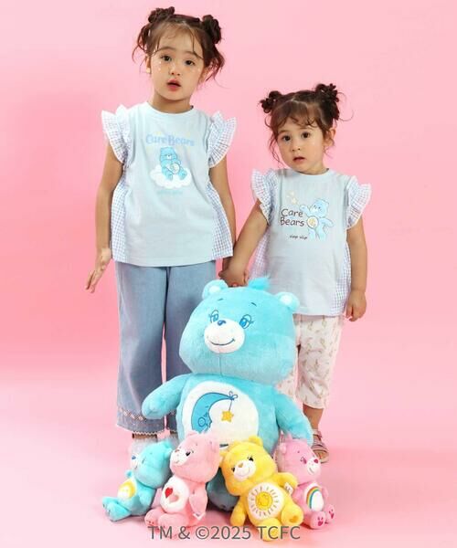 SLAP SLIP / スラップ スリップ Tシャツ | 【ケアベア×SLAP SLIP】イラストプリントサイド切り替え袖フリルTシャツ(80~130cm) | 詳細14