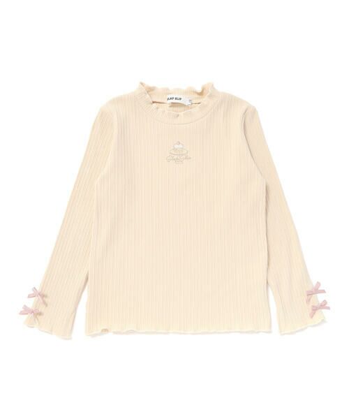 SLAP SLIP/スラップ スリップ フロントモチーフテレコTシャツ(80~130cm) ベージュ(ケーキ) 80cm SLAP SLIP/スラップ スリップ フロントモチーフテレコTシャツ(80~130cm) ベージュ(ケーキ) 80cm