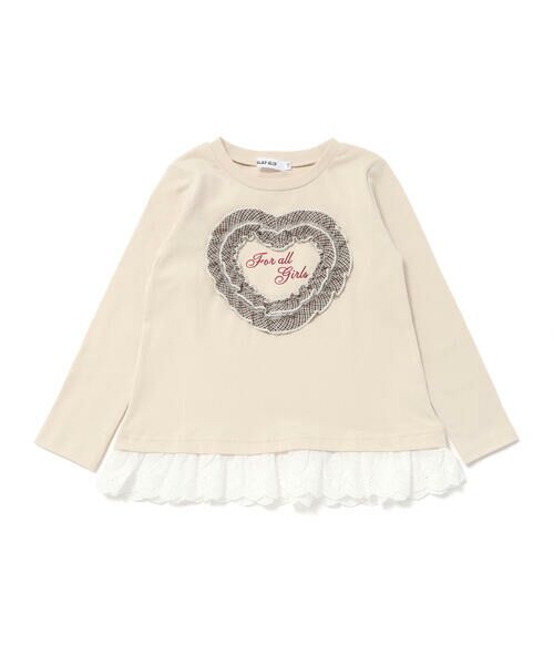 SLAP SLIP / スラップ スリップ Tシャツ | レースチュールハート裾フリルTシャツ(80~130cm) | 詳細2