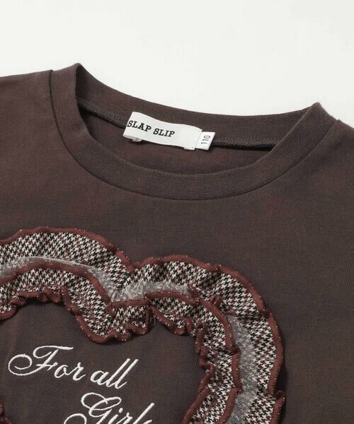 SLAP SLIP / スラップ スリップ Tシャツ | レースチュールハート裾フリルTシャツ(80~130cm) | 詳細6