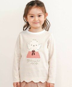 SLAP SLIP / スラップ スリップ Tシャツ | アニマルクマウサギイヌネコモチーフパッチ刺しゅう裾スカラップTシャツ(80~130cm)