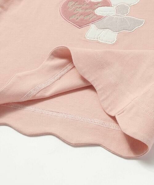 SLAP SLIP / スラップ スリップ Tシャツ | アニマルクマウサギイヌネコモチーフパッチ刺しゅう裾スカラップTシャツ(80~130cm) | 詳細12