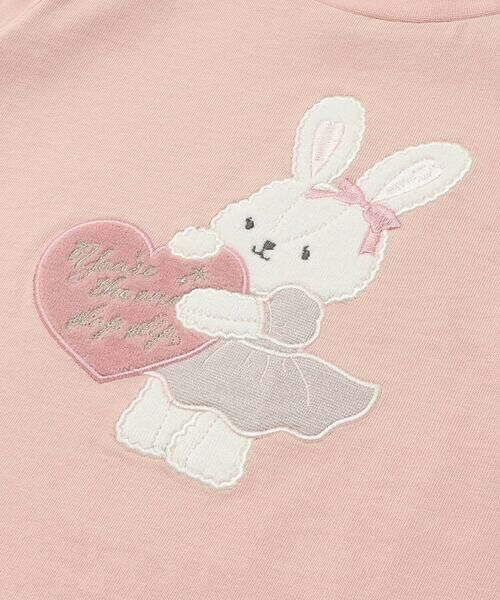 SLAP SLIP / スラップ スリップ Tシャツ | アニマルクマウサギイヌネコモチーフパッチ刺しゅう裾スカラップTシャツ(80~130cm) | 詳細8