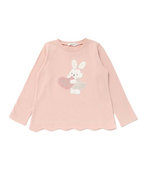 SLAP SLIP/スラップ スリップ アニマルクマウサギイヌネコモチーフパッチ刺しゅう裾スカラップTシャツ(80~130cm) ピンク(ウサギ) 80cm SLAP SLIP/スラップ スリップ アニマルクマウサギイヌネコモチーフパッチ刺しゅう裾スカラップTシャツ(80~130cm) ピンク(ウサギ) 80cm