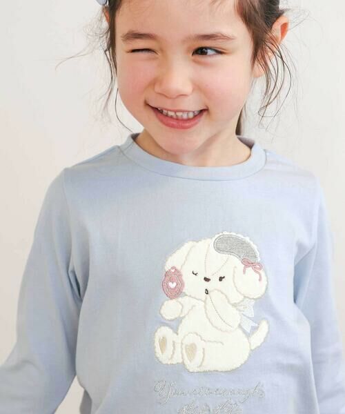 SLAP SLIP / スラップ スリップ Tシャツ | アニマルクマウサギイヌネコモチーフパッチ刺しゅう裾スカラップTシャツ(80~130cm) | 詳細18