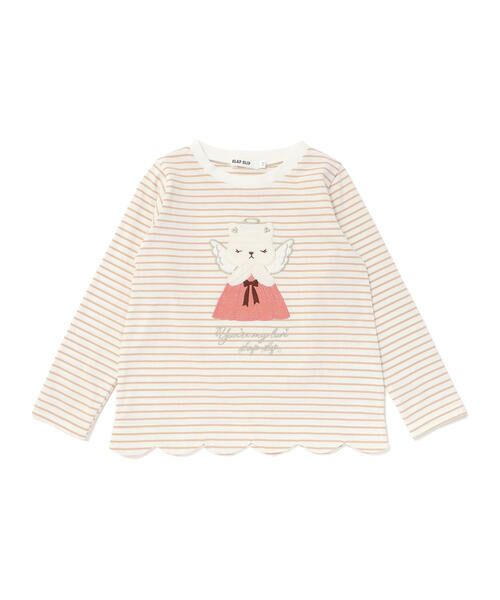 SLAP SLIP / スラップ スリップ Tシャツ | アニマルクマウサギイヌネコモチーフパッチ刺しゅう裾スカラップTシャツ(80~130cm) | 詳細20