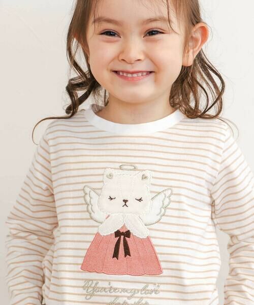 SLAP SLIP / スラップ スリップ Tシャツ | アニマルクマウサギイヌネコモチーフパッチ刺しゅう裾スカラップTシャツ(80~130cm) | 詳細23