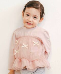 SLAP SLIP / スラップ スリップ Tシャツ | リボンいっぱいギャザーチュールドッキングトップス(90~130cm)