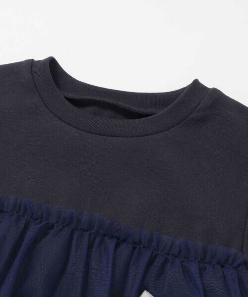 SLAP SLIP / スラップ スリップ Tシャツ | リボンいっぱいギャザーチュールドッキングトップス(90~130cm) | 詳細3