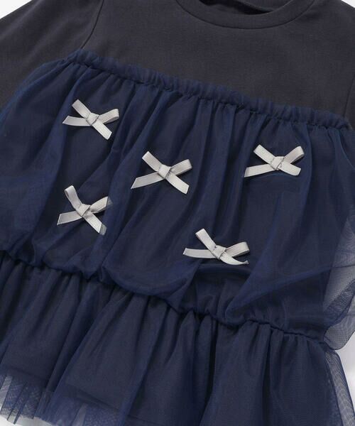 SLAP SLIP / スラップ スリップ Tシャツ | リボンいっぱいギャザーチュールドッキングトップス(90~130cm) | 詳細4