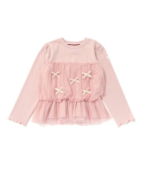 SLAP SLIP / スラップ スリップ Tシャツ | リボンいっぱいギャザーチュールドッキングトップス(90~130cm) | 詳細14