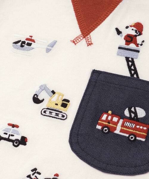 SLAP SLIP / スラップ スリップ Tシャツ | 【お揃い】はたらくくるま恐竜刺しゅう胸ポケット付きラグランTシャツ(80~130cm) | 詳細3