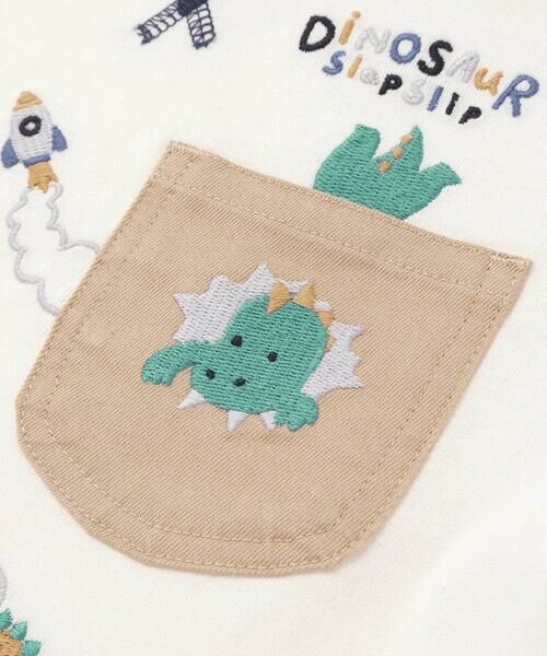 SLAP SLIP / スラップ スリップ Tシャツ | 【お揃い】はたらくくるま恐竜刺しゅう胸ポケット付きラグランTシャツ(80~130cm) | 詳細10