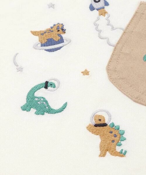 SLAP SLIP / スラップ スリップ Tシャツ | 【お揃い】はたらくくるま恐竜刺しゅう胸ポケット付きラグランTシャツ(80~130cm) | 詳細11