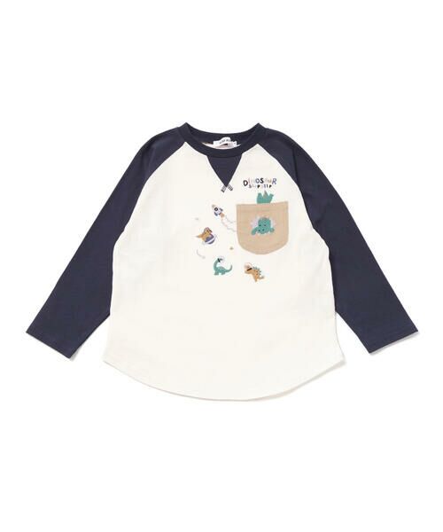 SLAP SLIP / スラップ スリップ Tシャツ | 【お揃い】はたらくくるま恐竜刺しゅう胸ポケット付きラグランTシャツ(80~130cm) | 詳細6