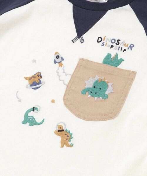 SLAP SLIP / スラップ スリップ Tシャツ | 【お揃い】はたらくくるま恐竜刺しゅう胸ポケット付きラグランTシャツ(80~130cm) | 詳細9