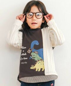 SLAP SLIP / スラップ スリップ Tシャツ | お出かけ恐竜モチーフ切り替えTシャツ(80~130cm)