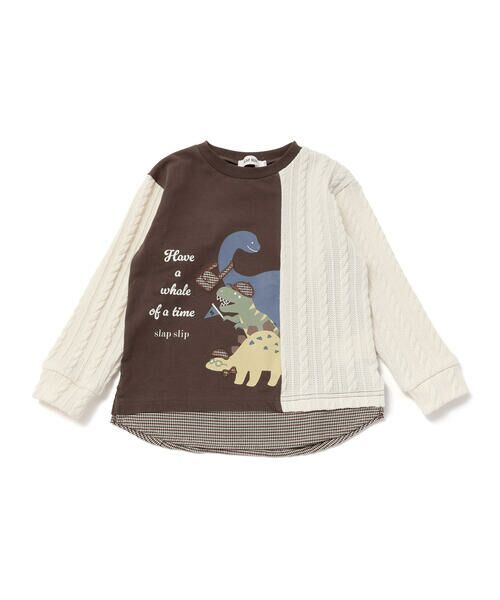 SLAP SLIP / スラップ スリップ Tシャツ | お出かけ恐竜モチーフ切り替えTシャツ(80~130cm) | 詳細14