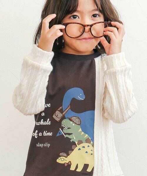 SLAP SLIP / スラップ スリップ Tシャツ | お出かけ恐竜モチーフ切り替えTシャツ(80~130cm) | 詳細12