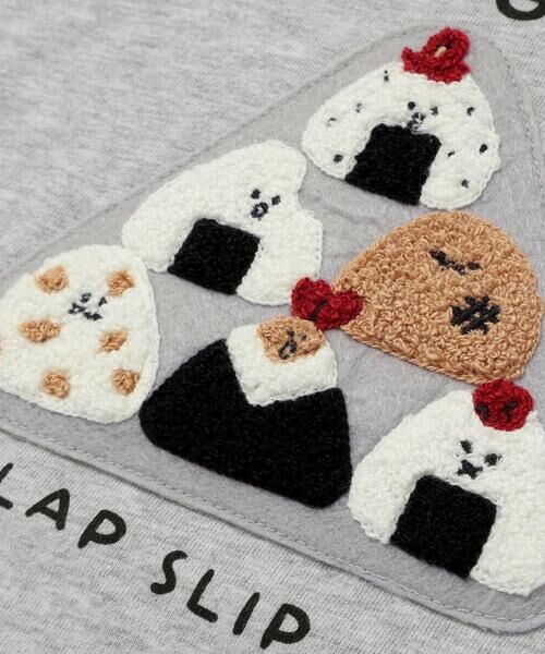 SLAP SLIP / スラップ スリップ Tシャツ | 【お揃い】おにぎりサガラ刺しゅう袖配色Tシャツ(80~130cm) | 詳細9