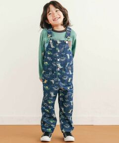 SLAP SLIP / スラップ スリップ サロペット・オールインワン | 【お揃い】デニムツイル恐竜ロケット総柄サロペット(80~120cm)