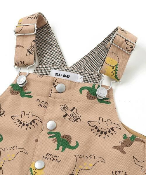 SLAP SLIP / スラップ スリップ サロペット・オールインワン | 【お揃い】デニムツイル恐竜ロケット総柄サロペット(80~120cm) | 詳細10