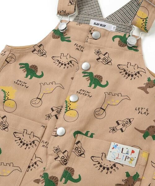 SLAP SLIP / スラップ スリップ サロペット・オールインワン | 【お揃い】デニムツイル恐竜ロケット総柄サロペット(80~120cm) | 詳細11