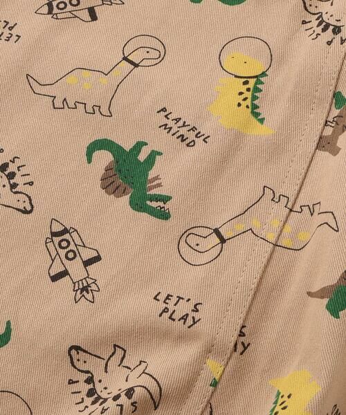 SLAP SLIP / スラップ スリップ サロペット・オールインワン | 【お揃い】デニムツイル恐竜ロケット総柄サロペット(80~120cm) | 詳細14