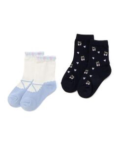 SLAP SLIP / スラップ スリップ ソックス | バレエシューズ風デザイン+いろいろ総柄ソックス2点セット(13~21cm)